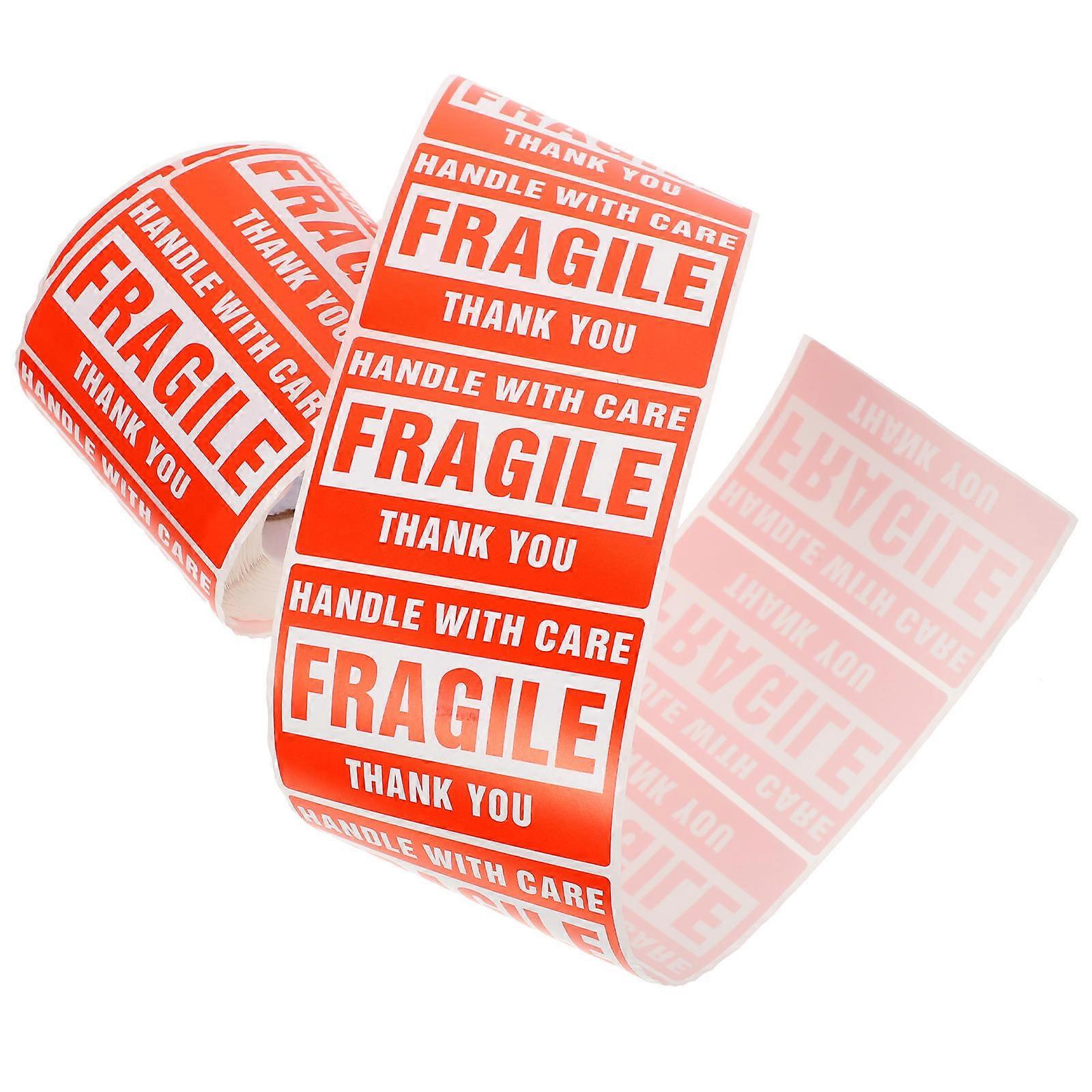 Fragile Warning Labels Self-Adhesive for Packing Use 1 Roll Red Color
