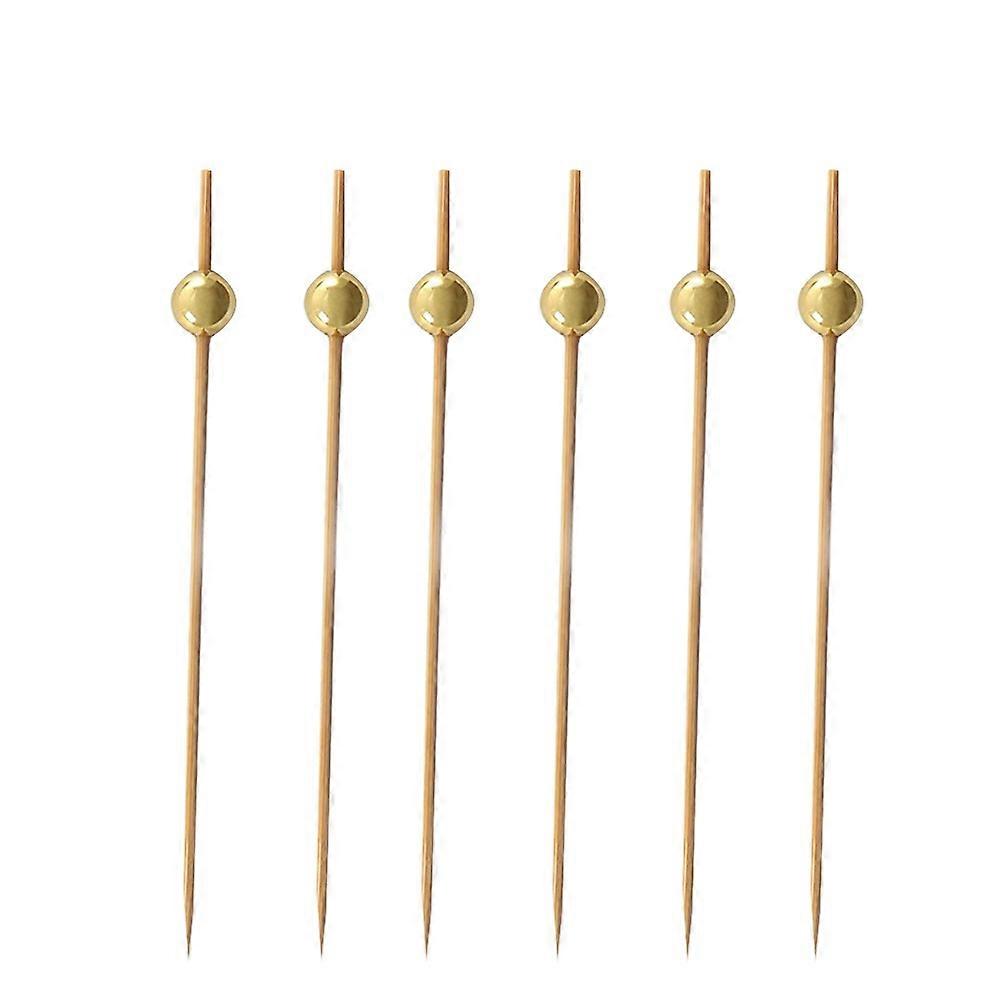 Creative Fruit Picks Bamboo Cocktail Picks for Appetizer 100Pcs Golden