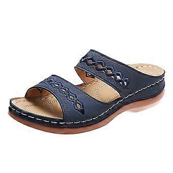 Ketyyh-chn99 Sandalen für Damen, Slipper, offene Zehenpartie, High Heels, elegante Schuhe, Dunkelblau, 9
