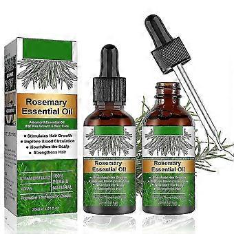 feeling 2 stk. rosmarin æterisk olie til hårvækst, hudpleje hårtab behandling olie til kvinder og mænd, forbedrer hårtab, nærer hovedbunden (30 ml)
