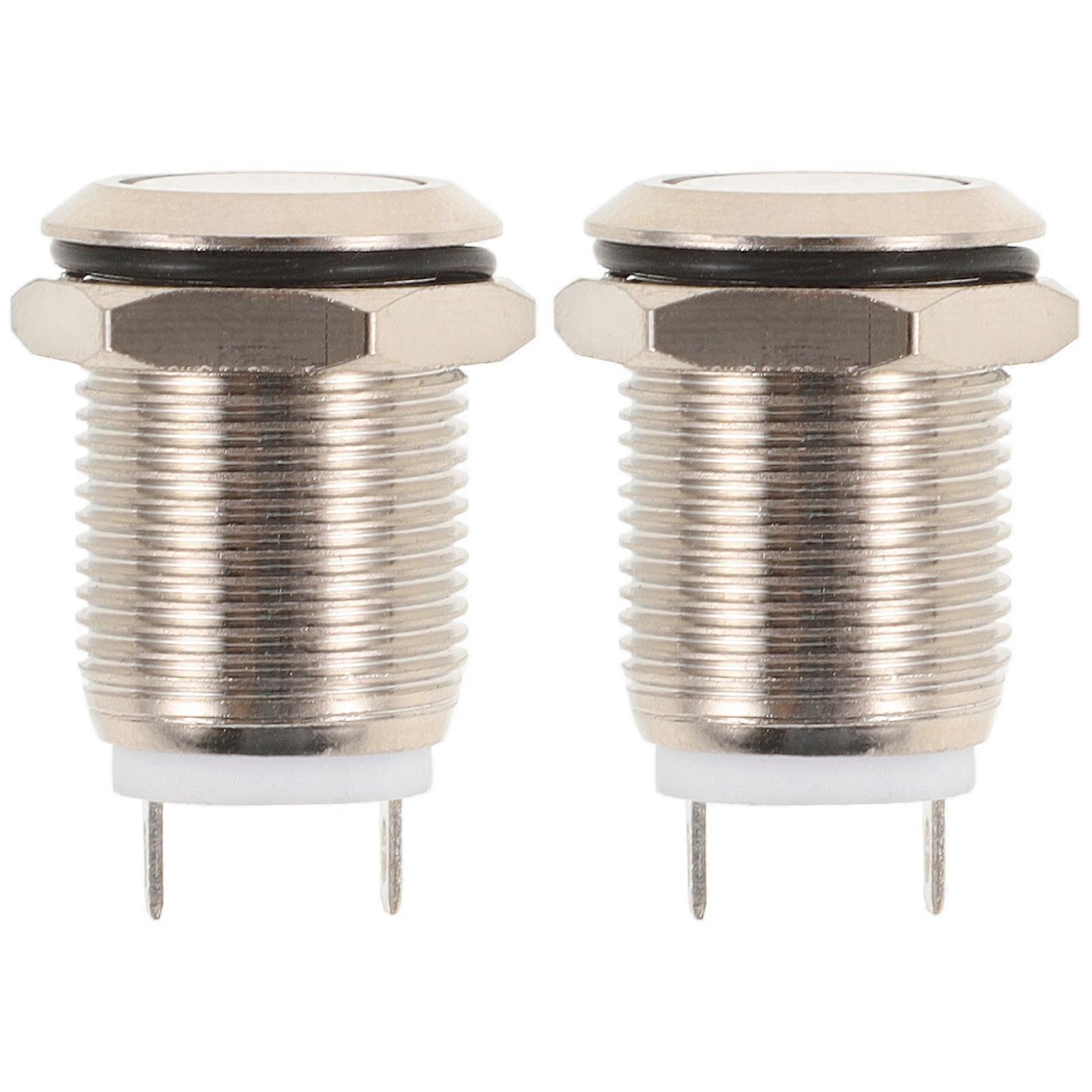 2pcs Doorbell Button Lighted Panel Mount Push Button Round Chime Button Supply