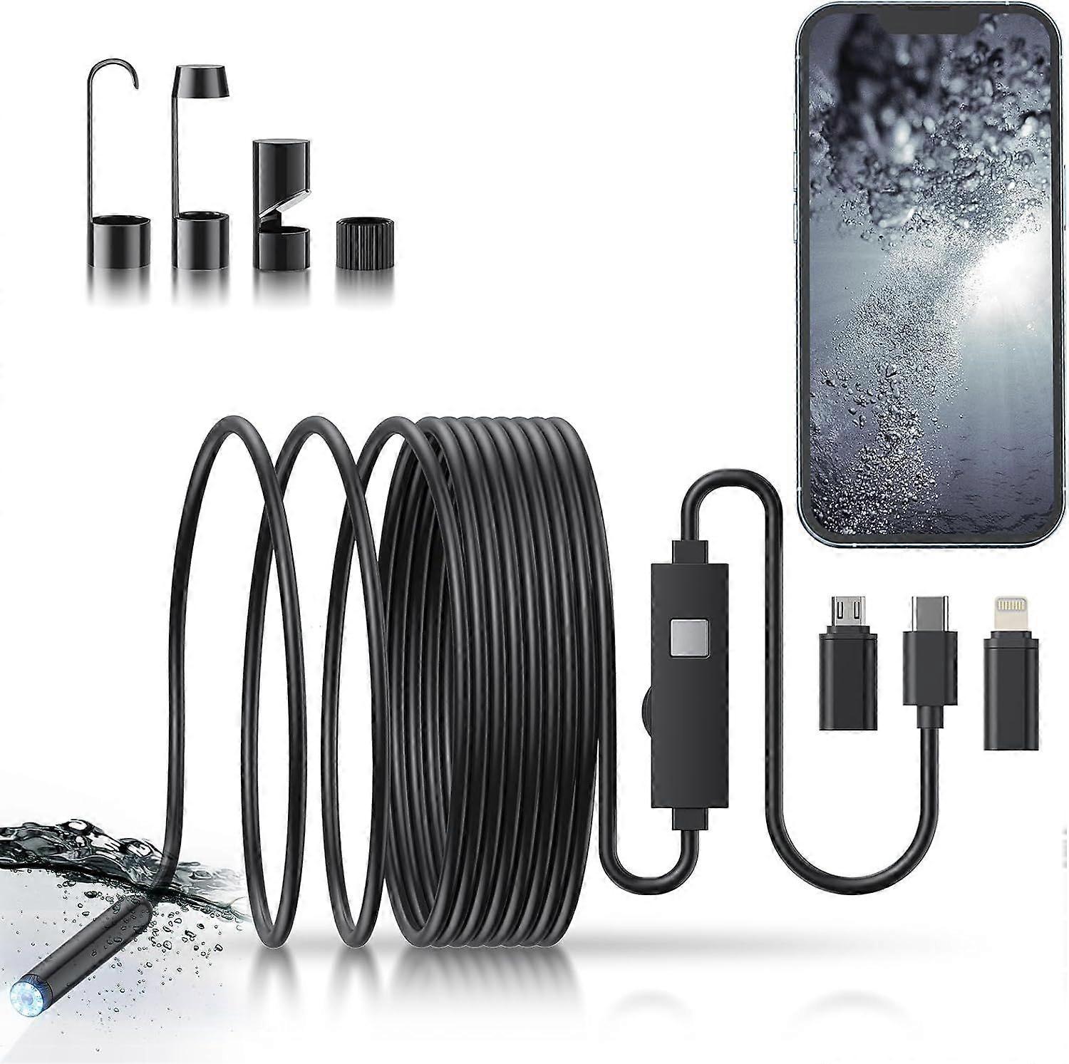 Endoscope Camera with Light, 1920P HD Bore Scope