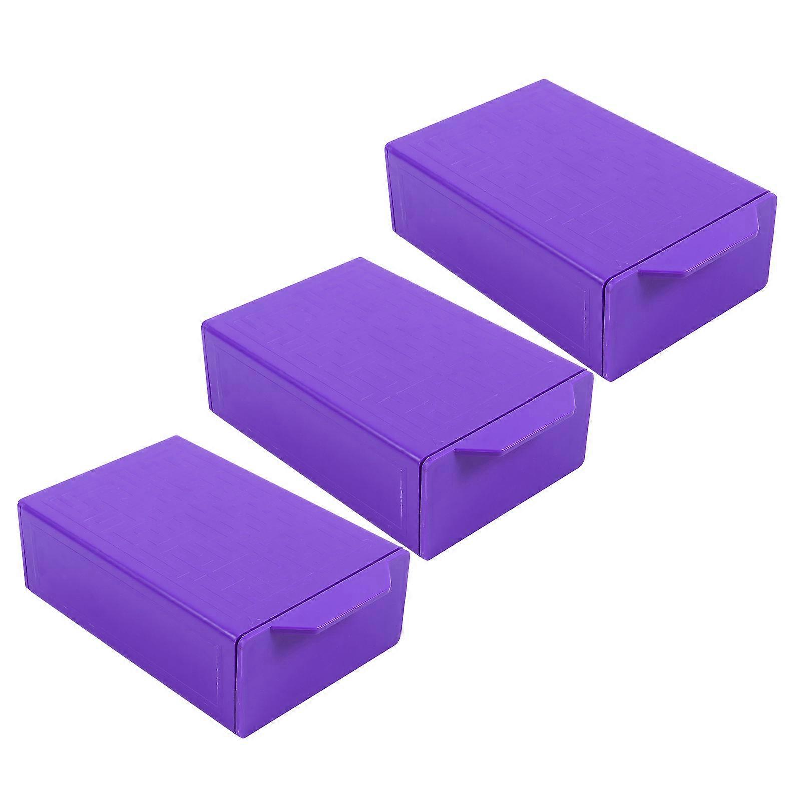 Stage Performance Magic Boxes Boxes for Prank Toys 3Pcs Purple