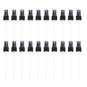 SZW-20 stuks draagbare sprayflacon met pomp, parfumverstuiver, vervangende verstuiverkop, zwart (18 kaliber)