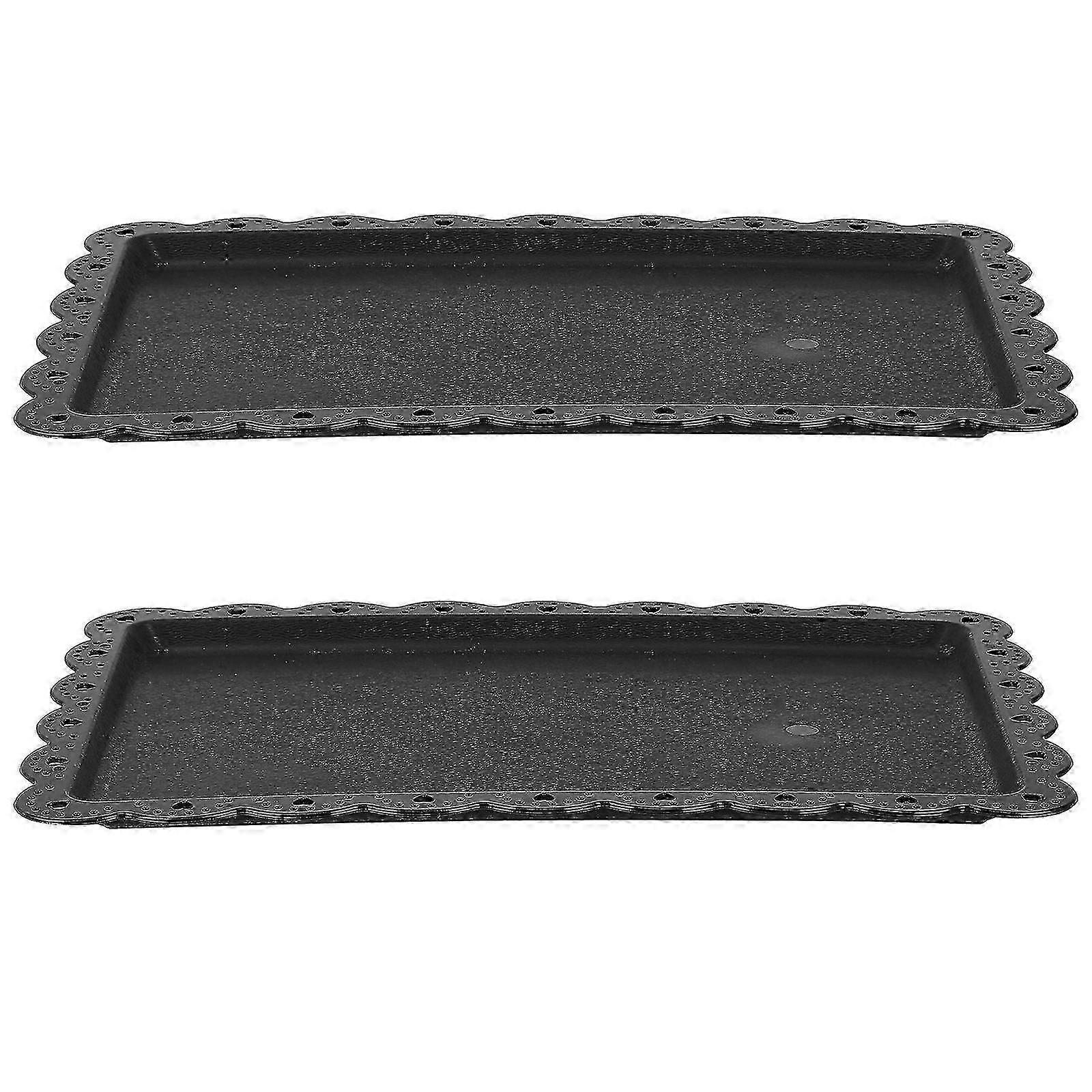 2 Pcs Rectangular Plate Flower-shape Serving Tray Multi-purpose Dessert Tray