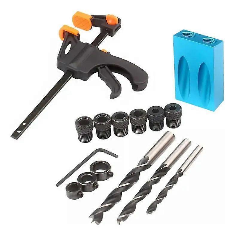 15pcs Pocket Hole Drill Bit Set Woodworking Tool Kit