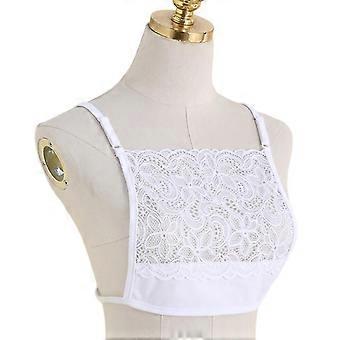 Camisola de cubierta de escote de encaje para mujer Sujetadores de camisola simulados invisibles transpirables Chaleco de panel de modestia superpuesto de color sólido-Yvan