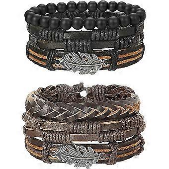 6 stk Iave Leather armbånd Tree of Life For menn Kvinner Flettet armbånd Wrap