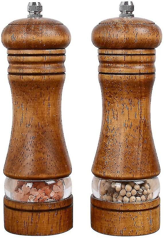 Pepper Grinder,wood Salt And Pepper Grinder Mills Sets,2 Pack,retro