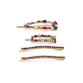 1pc Colorato Strass Hair Clip Fashion Bang Clips Trendy Bobby Pin Accessori per capelli a forma di goccia
