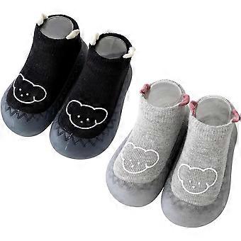 Kleinkind 2 Paar Anti-Rutsch-Socken Schuhe Baby Jungen Mädchen Gummisohle Indoor Erste Walking Hausschuhe