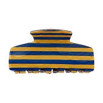 Women's Striped Hair Claw with Anti Slip Teeth and Strong Bite Force for Thick Hair Daily Styling and Commuting