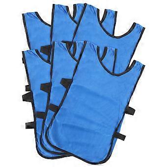 Children Training Vest Blue Football Vest for 6Pcs Kids Sports Training