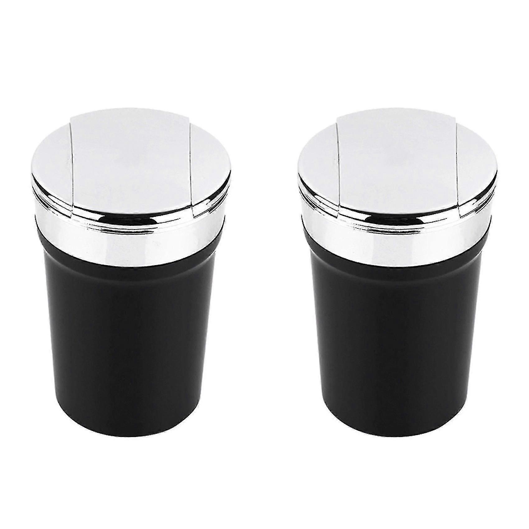 2 Led Blue Light Windproof Enclosed Household Ashtrays