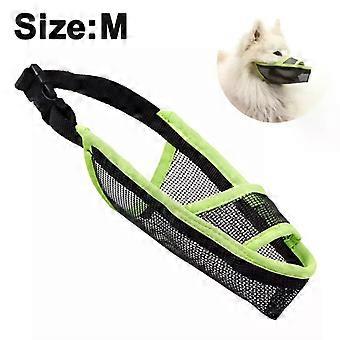 Breathable Mesh Dog Harness Poisoned Bait Protective Harness for Dogs to Prevent Biting and Barking, Green, M