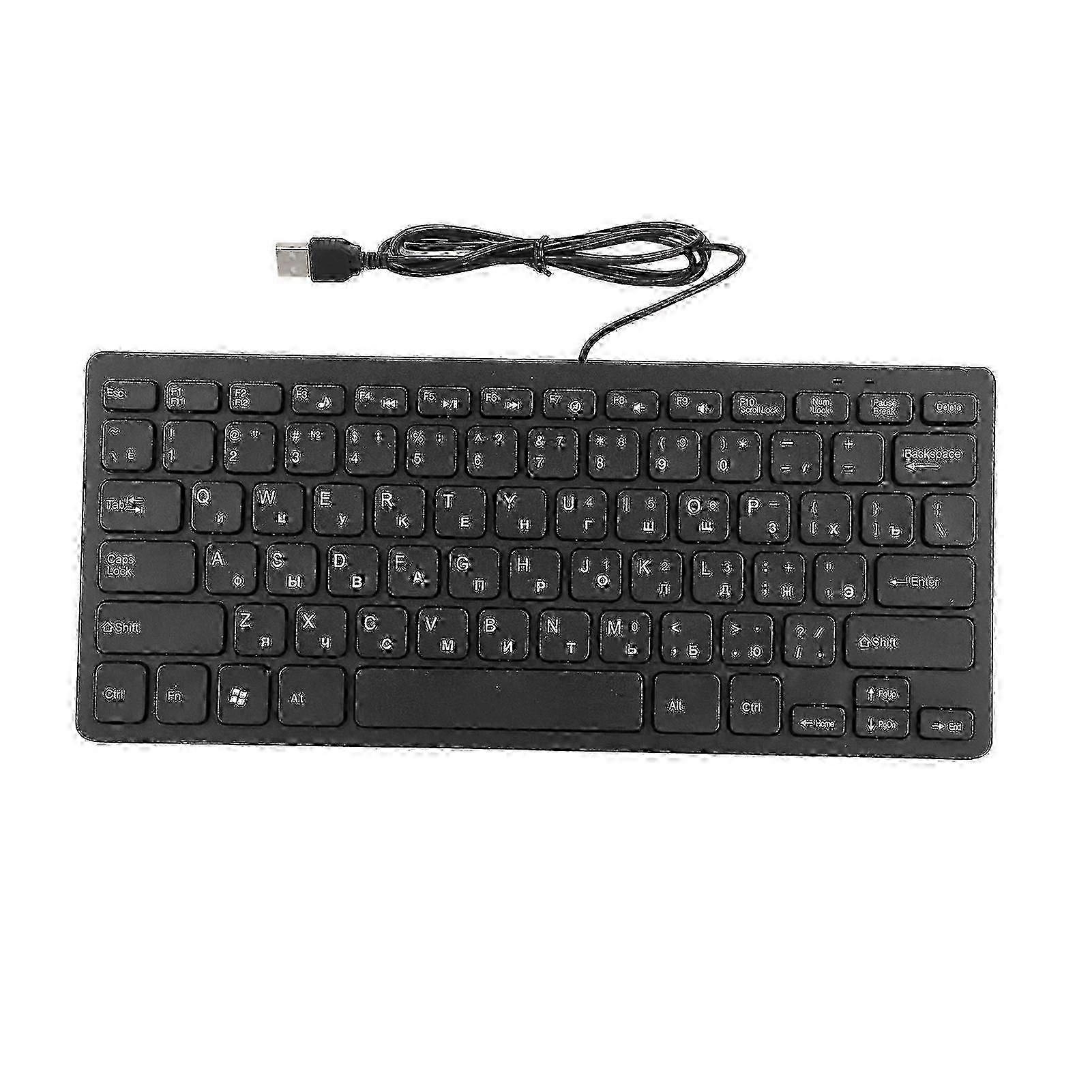78-Key Ultra-Thin Russian Keyboard Mute Function for Quiet Typing