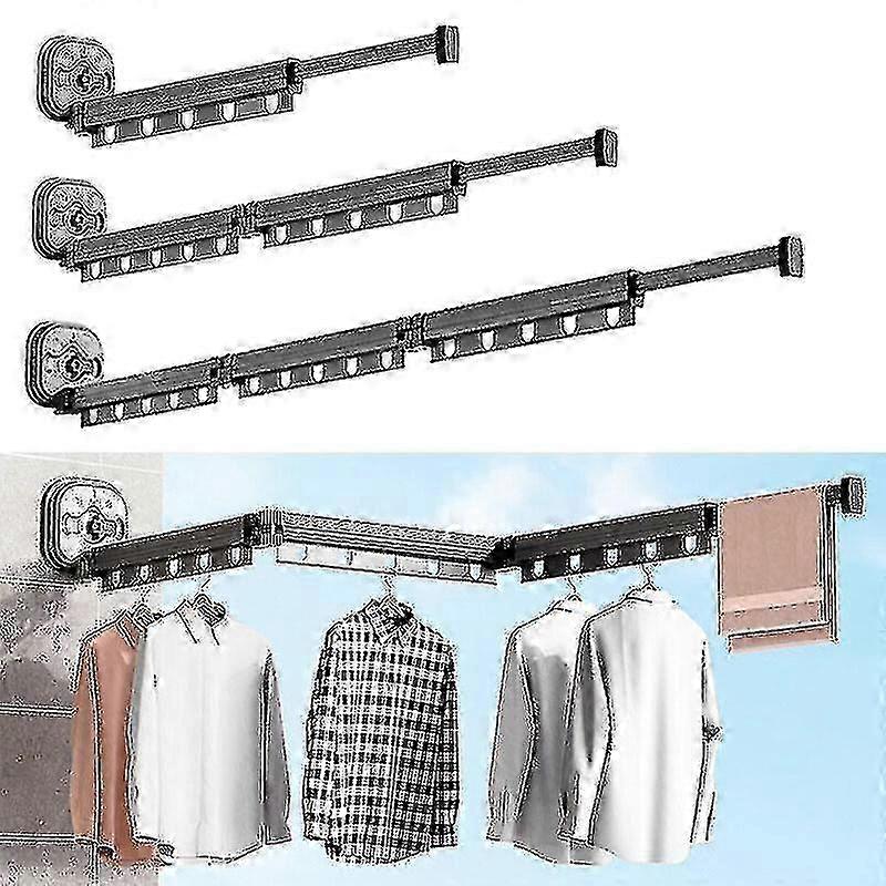 Clothes Drying Rack Wall Mounted Foldable with Suction Cup