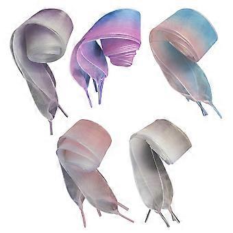 5 paia di lacci da 80 cm lacci sfumati in filato di corrispondenza colore cravatta allargata semitrasparente (blu e rosa / blu e viola / rosa e bianco / nero 