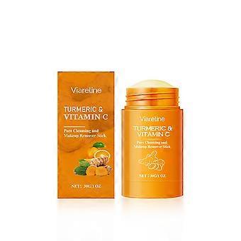 Viareline Turmeric Vitamin C Cleansing Makeup Removal Stick is gentle and portable for removing makeup, moisturizing and cleansing facial makeup