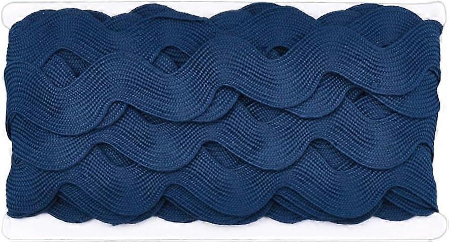 Polyester Ribbons Wave Shape Prussian Blue 38~40mm 10yard/card