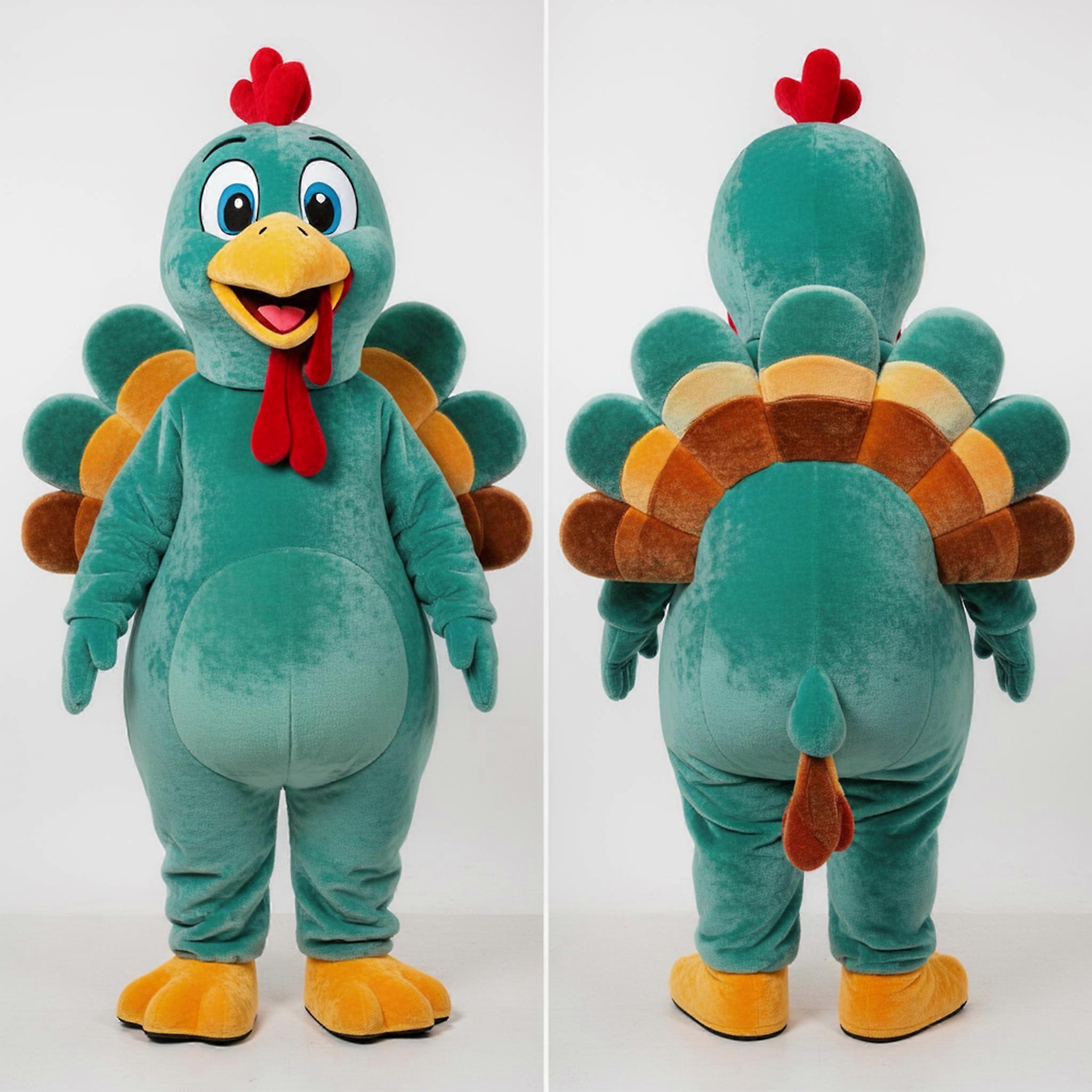 MASTICOT Teal Rounded Turkey Mascot