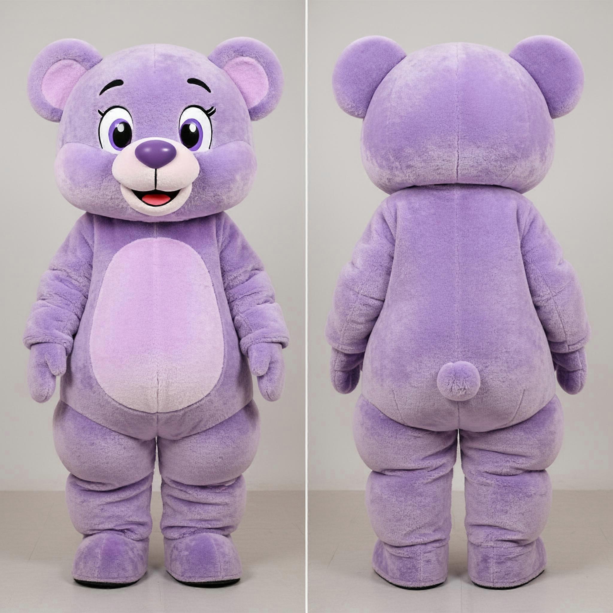 MASTICOT Lavender Cartoon Teddy Bear Mascot