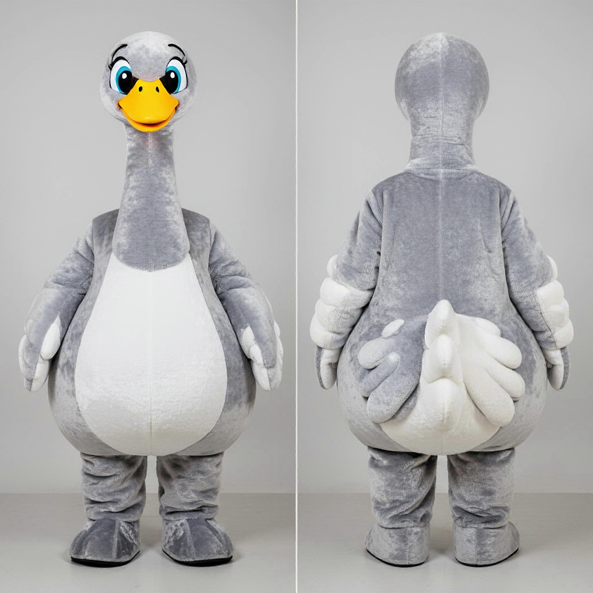 MASTICOT Silver Graceful Swans Mascot