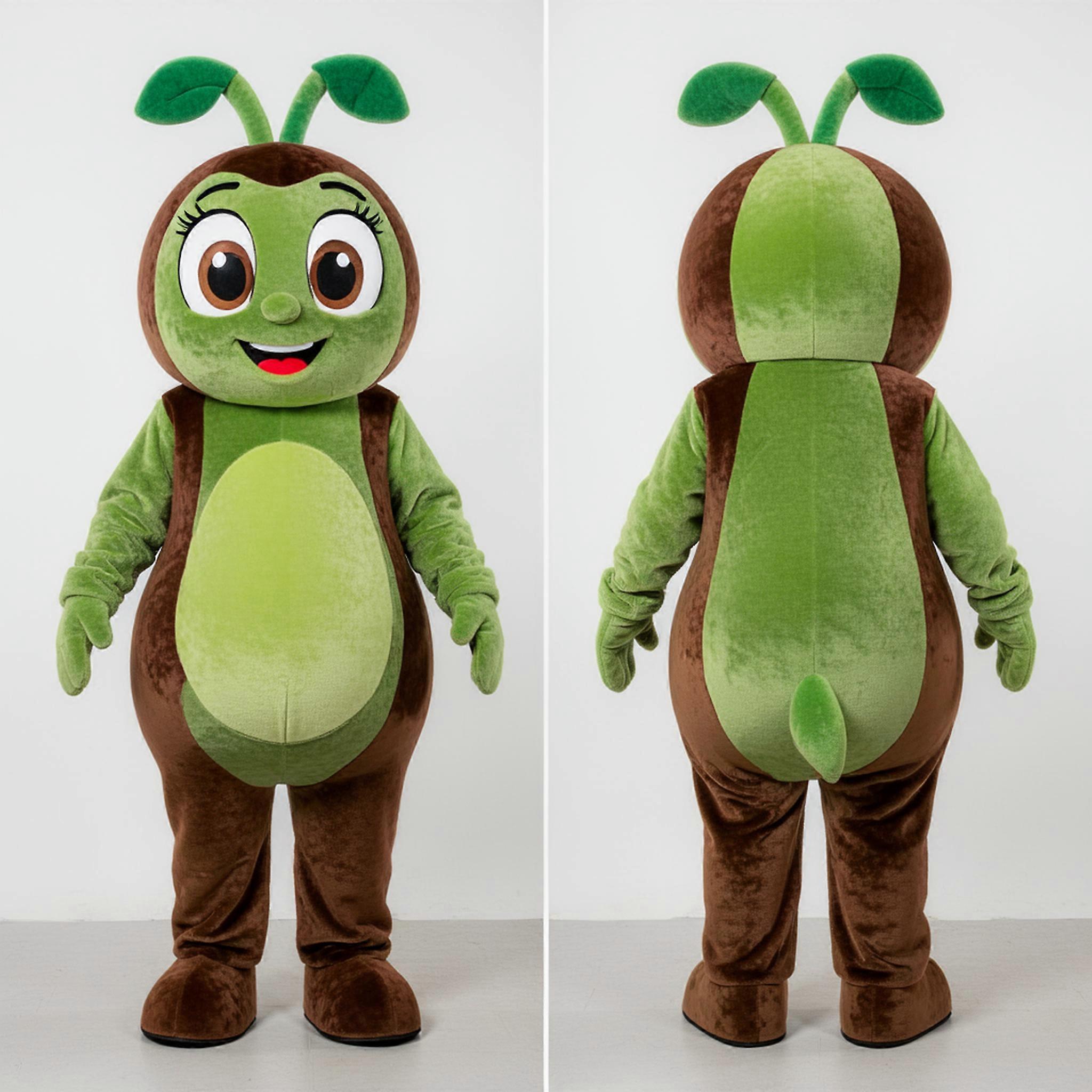 MASTICOT Olive Green Whimsical Stilt Walker Mascot