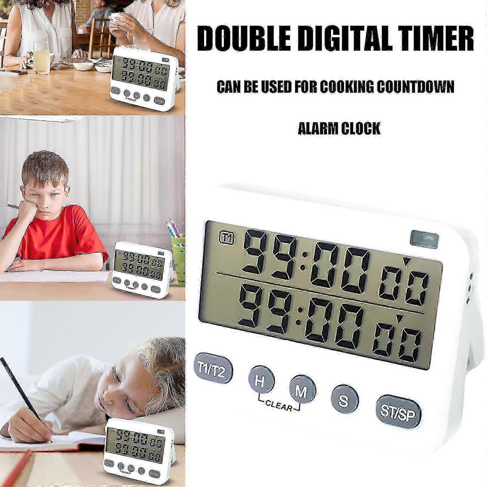 Dual Digital Timer, Kitchen Timer For Cooking Countdown Timers
