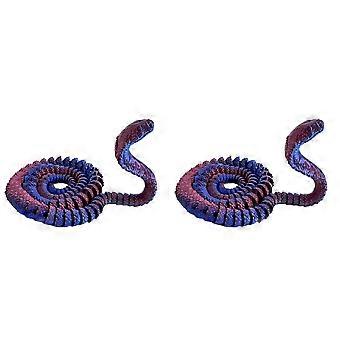 2X 3D Printed Snake, Movable Snake, Real Printed Snake, Handmade Toy Birthday , Desktop Decoration Laser Blue Purple