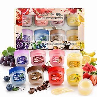 8er-Pack Lippenbalsam-Set mit Fruchtextrakten, Feuchtigkeitsspendende Lippenmaske für die Nacht, Feuchtigkeitsspendende Lippenpflege mit verschiedenen Geschmacksrichtungen, Beruhigende Lippenpflege für trockene, rissige Lippen, für Zuhause