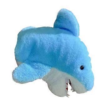 Niedliche, weiche Plüschhandpuppe mit beweglichem Maul, interaktives Hai-Kuscheltier zum Rollenspiel, Geschichtenerzählen, Geschenk für Kinder, rosa