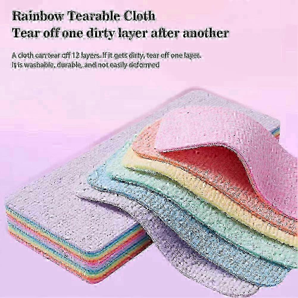 Tearable Rainbow Microfiber Cleaning Cloth