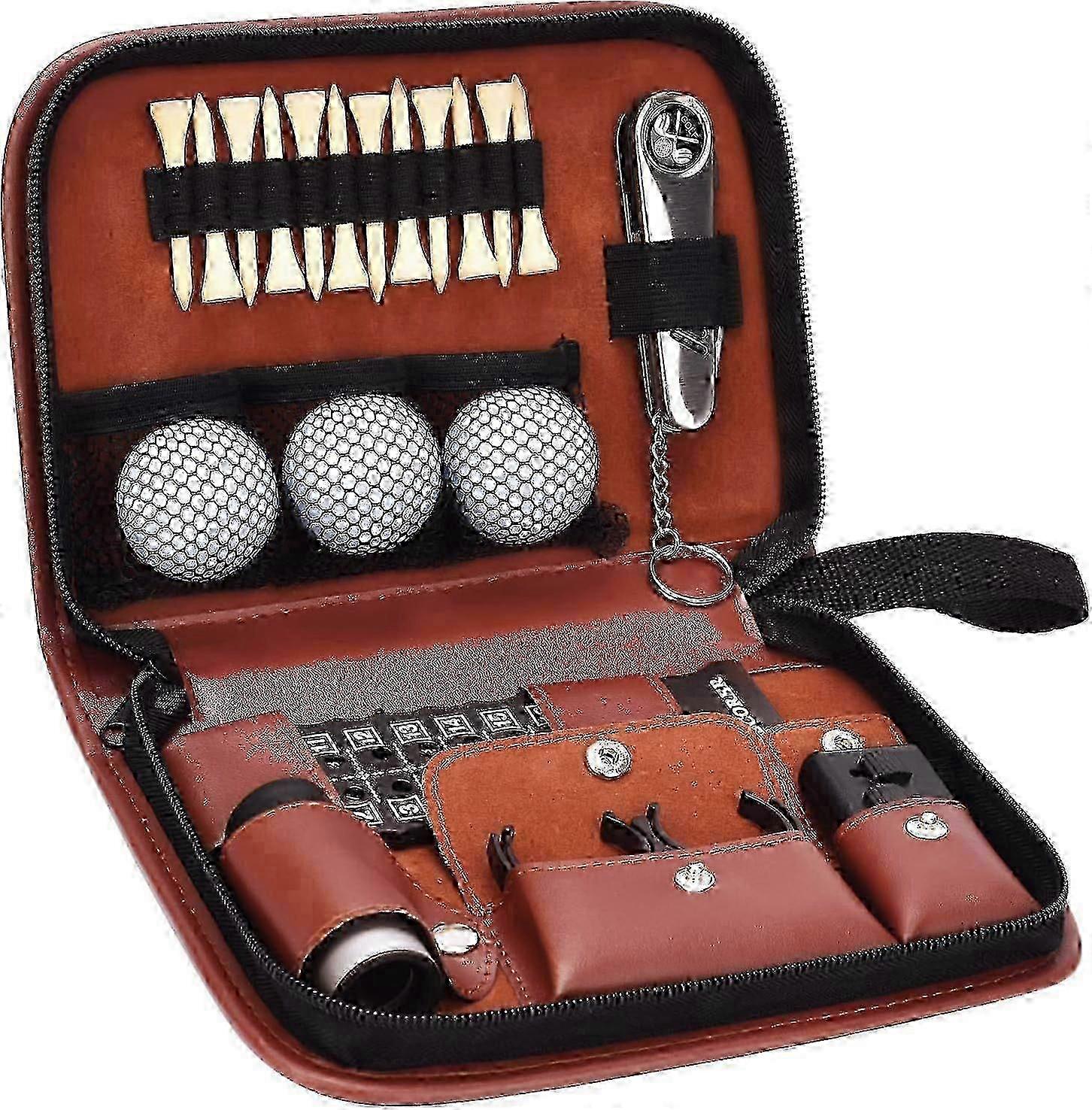 Leather-Bound Golf Essentials Kit