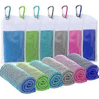 Cooling Towel Workout, Gym, Fitness, Golf, Yoga, Camping, Hiking, Bowling, Travel, Outdoor Sports Towel for Instant Cooling Relief (6 Packs) premium