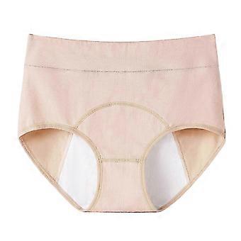 Women Panties Solid Color Plus Size Butt-lifted High Waist Seamless Elastic Period