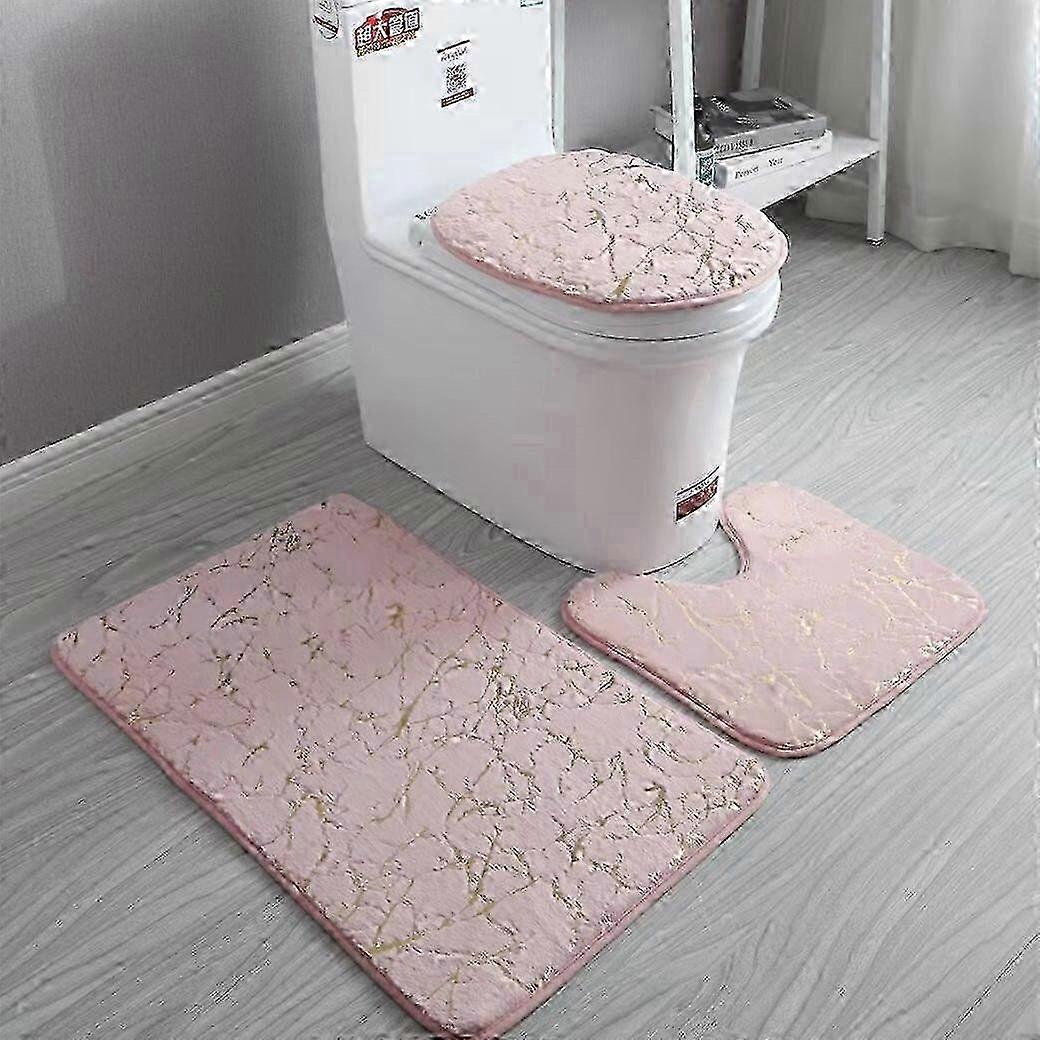 Flannel Sponge Anti Slip Bath Mat Set