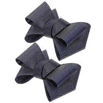 Presilhas removíveis para sapatos com laço, tecido azul escuro e PVC, 1 par, acessórios para sapatos de salto e rasteirinhas, casamentos, festas e eventos formais NSD