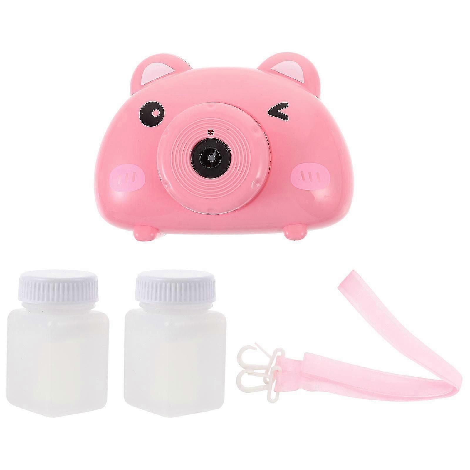 Electric Bubble Maker Camera Shape Toy for Kids 4Pcs Bubble Device_HP