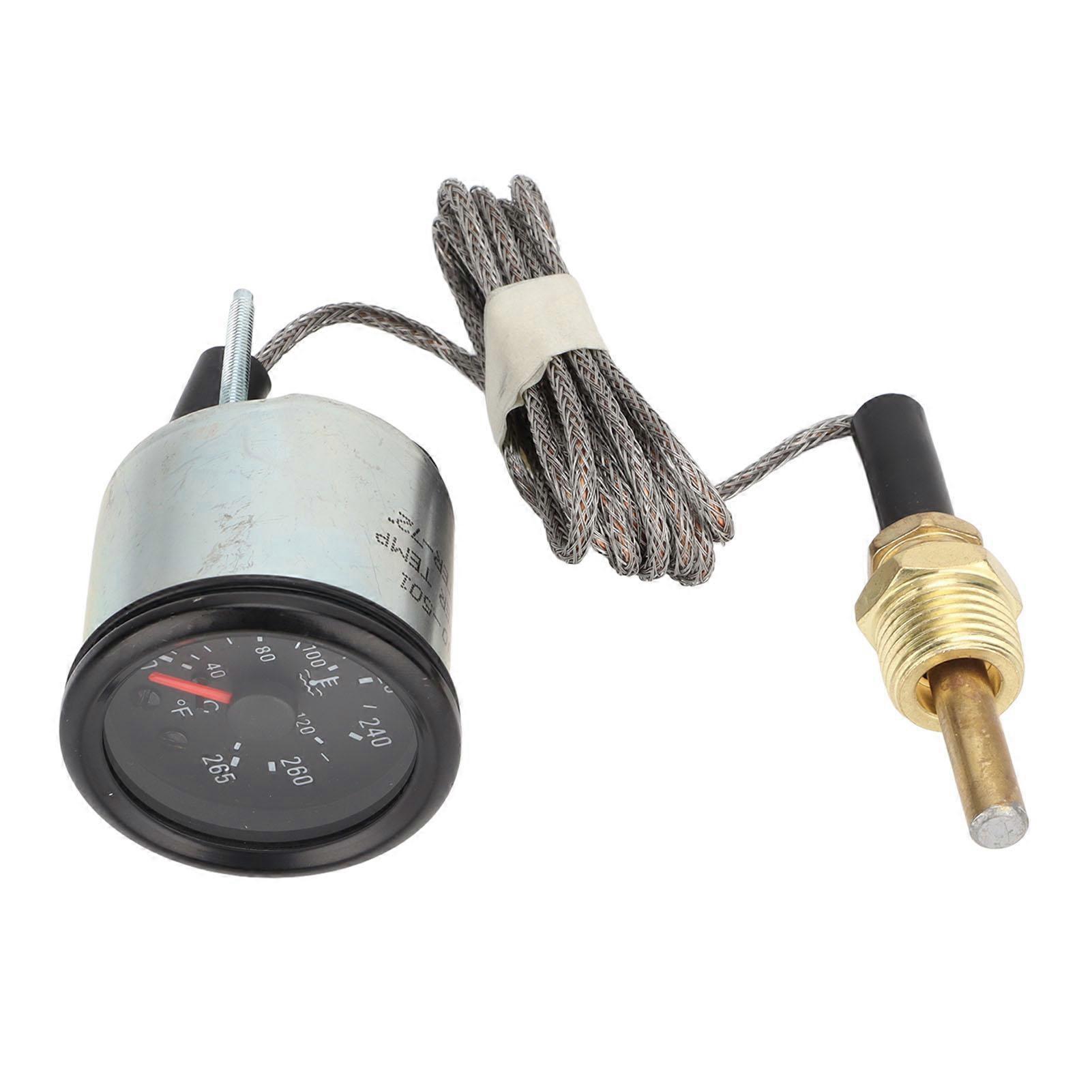 Water Temperature Gauge with Sensor 52mm Dial Pointer Mechanical Water Temp Meter for Engineering Vehicle DC12V
