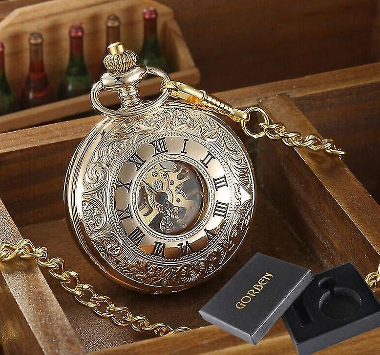 Vintage 2 Sides Open Case Mechanical Pocket Watch