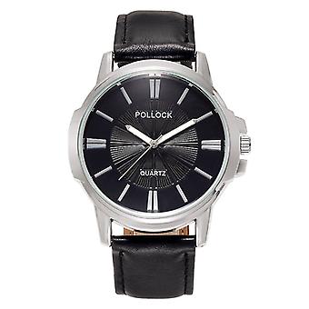 Veeki Mens polshorloge - eenvoudige lederen band mannen dames paar horloge - voor bedrijven Office Work School decoratieve horloge