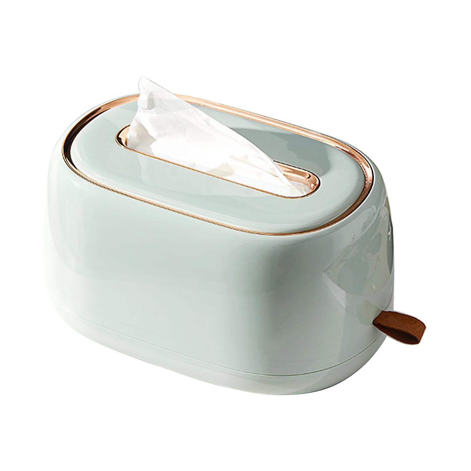 Tissue Box Holder With Spring Desktop Wall-mounted Tissue Box Cover