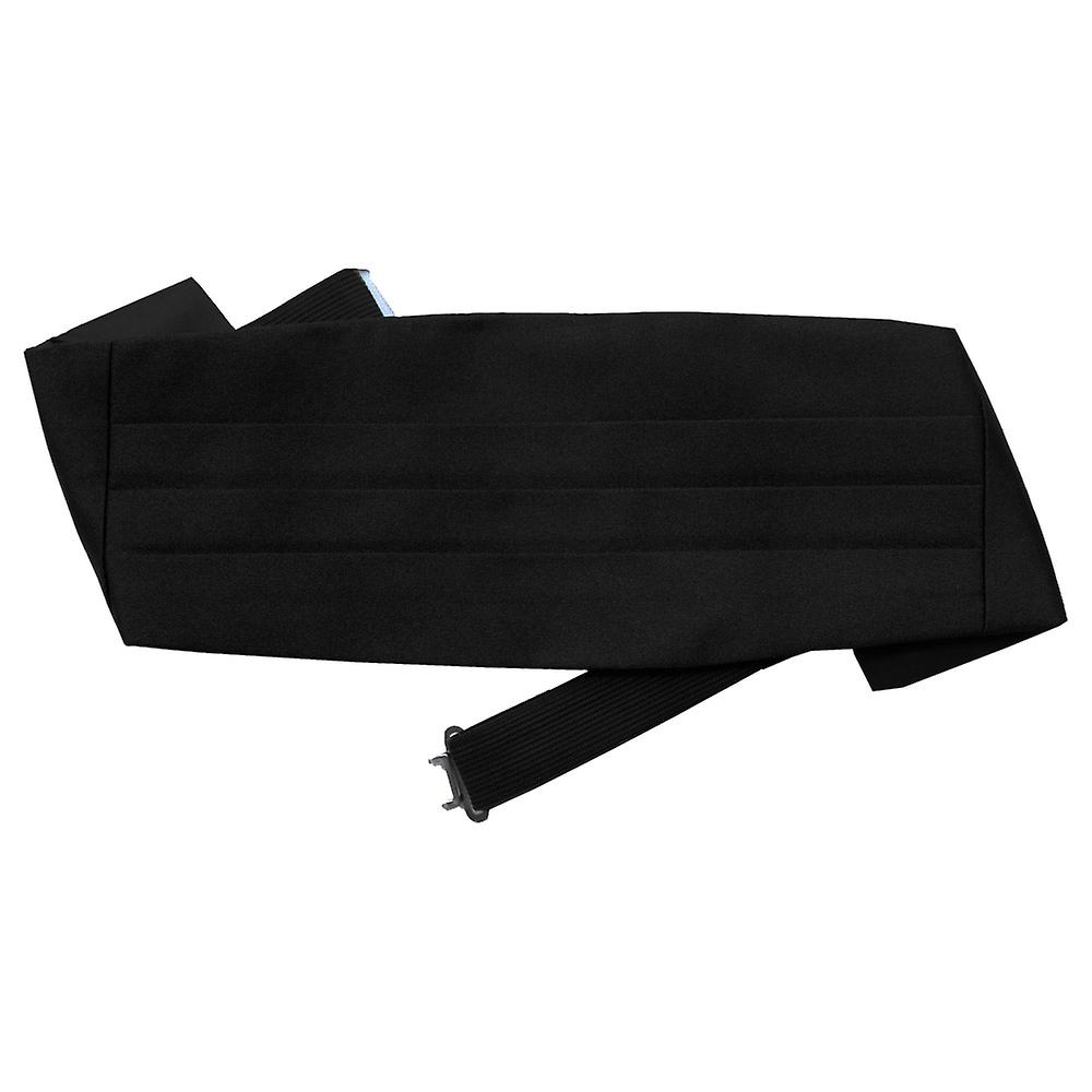 Black Plain Satin Cummerbund For Boys