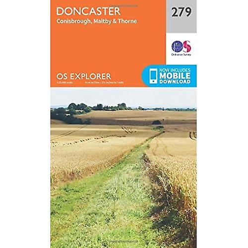 Thorne, Conisbrough, Maltby y OS Explorer Doncaster de mapa (279)