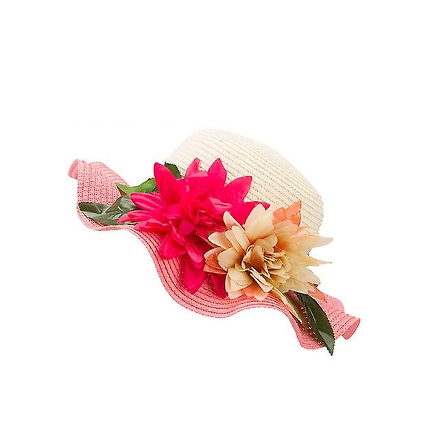 Flower Large Eaves Straw Beach Cap