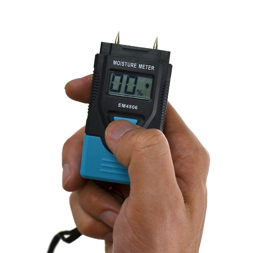 Digital Lcd Wood Moisture Meter Detector  Humidity Meter Damp Timber Detector Lcd-display Portable With Probe Em4806