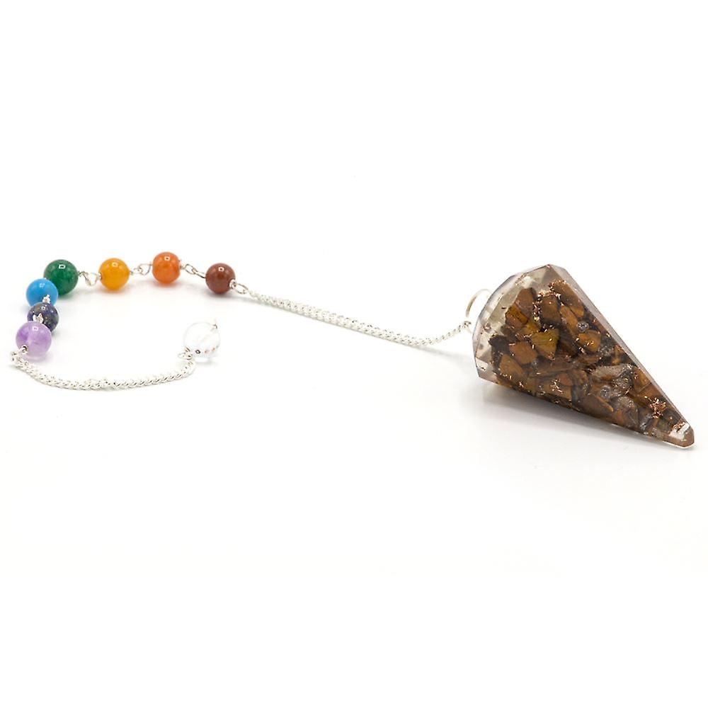 Organite Power Chakra Pendulum - Tiger Eye