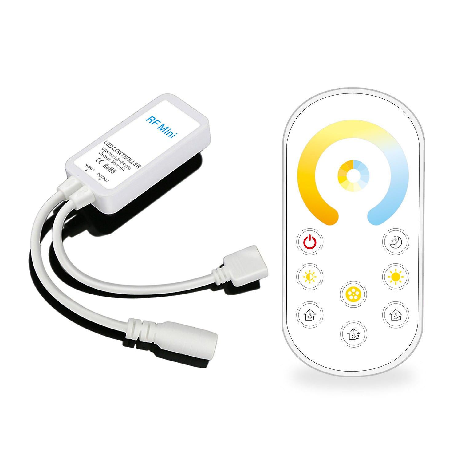 Ultratunn trådlös Rf Led Dimmer Controller för Cct Color Temperature Strip Light