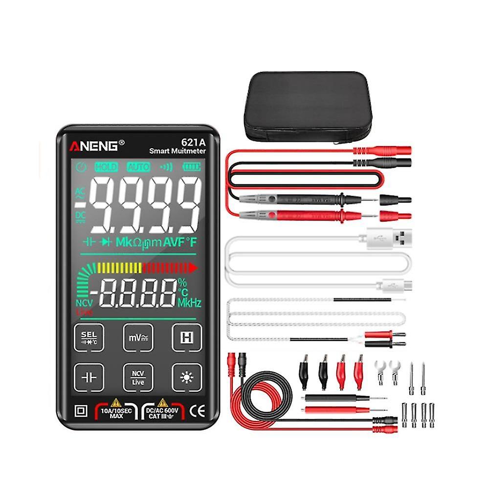 621a Intelligent Digital Multimeter Touch Screen 9999 Counts Auto Range Rechargeable Ncv Universal